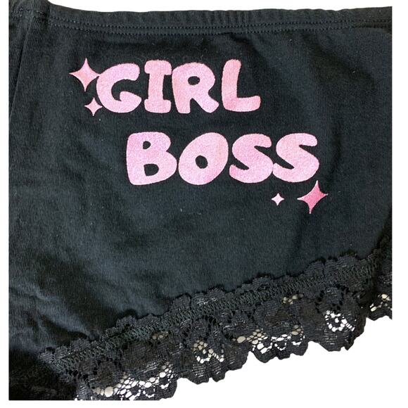 Girl Boss Black GirlBoss Panty SMALL Glitter Pink Cotton Hipster Unique NEW - Picture 2 of 3